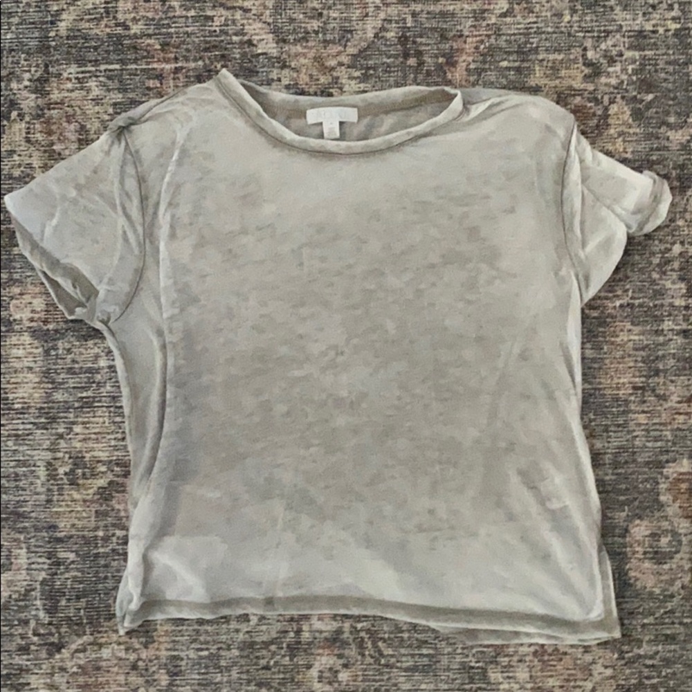 Light gray super light weight/sheer short sleeve